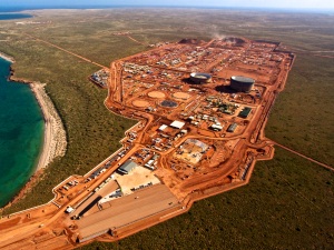 Aerial View of the Gorgon Plant Site on Barrow Island